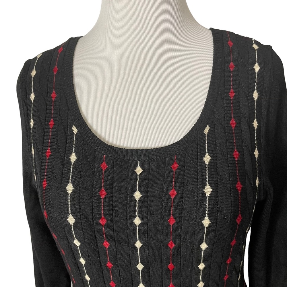 Danny & Nicole Black Fit and Flare Midi Sweater Dress Size L - Picture 5 of 9